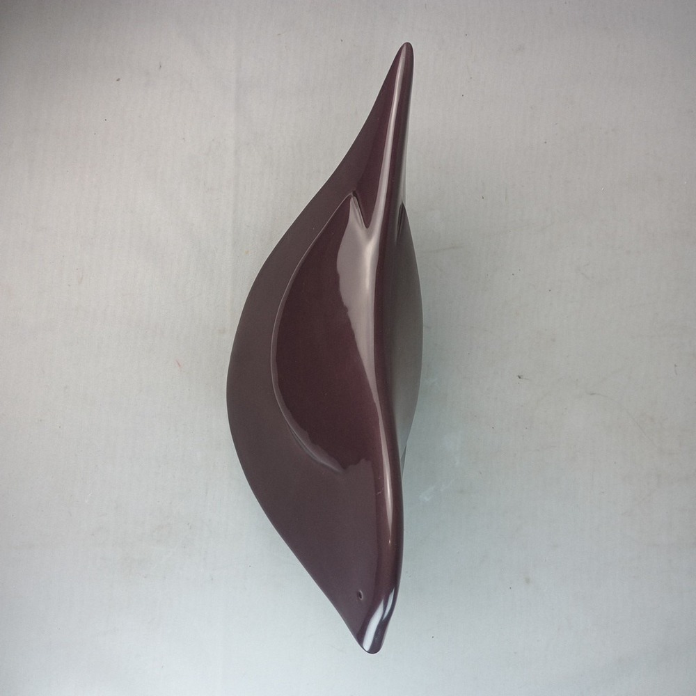 Mid Century Modern Decorative Ceramic Bird Plum Purple Figurine 6" x 11.5" - Picture 5 of 10